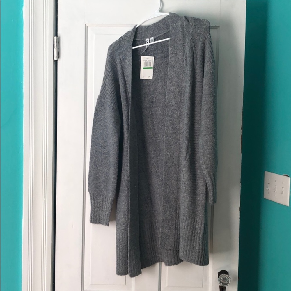 Long cable knit sweater